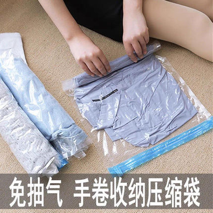 Hand-Rolled Vacuum Compression Bag, Clothes Quilt Storage Bag, Sealed Bag Artifact, Business Trip, No Air Extraction, Home Travel
