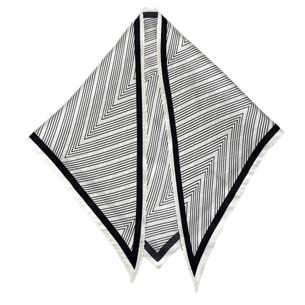 New Stylish and Elegant Mulberry Silk Lace Twill Triangle Scarf Collection for Professional Women