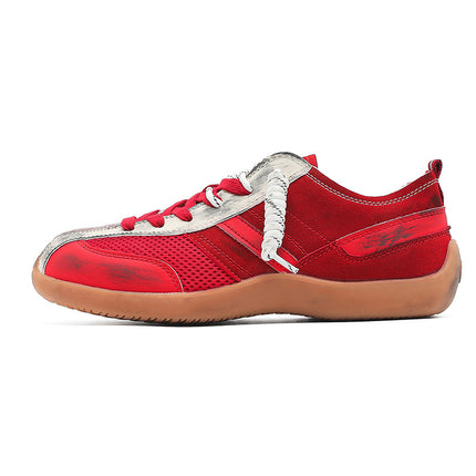 Red Racing Training Shoes for Women, New Mesh Breathable Men's Running Shoes, Sports Casual Shoes, Apple Shoes, Leather Ac07