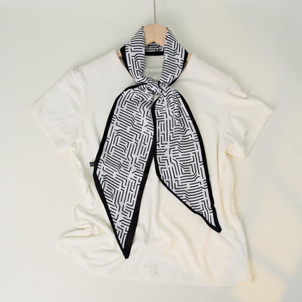 2025 European and American-style Beveled Silk Scarf Cross-border Silk Cashew Dot Long High-end Ribbon Scarf Women's Belt