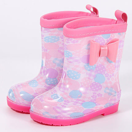 Children's Rain Boots Baby Rain Boots Primary School Boys and Girls Waterproof and Warm Outdoor Non-Slip Wear-Resistant Water Shoes Cross-Border Export