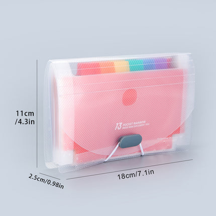 New A6 three-sided bill holder 13 mini organ bag PP rainbow inside page invoice receipt storage holder wholesale
