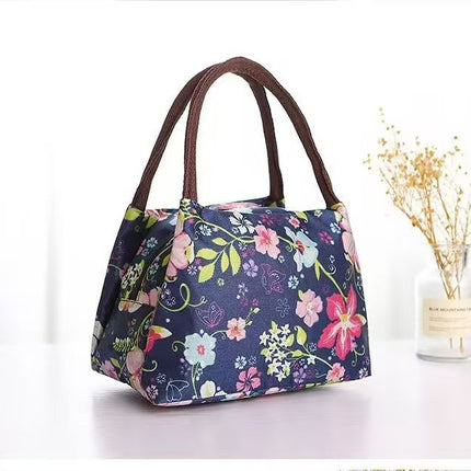Oxford cloth printed lunch box bag new fashion casual ladies portable lunch bag hand mummy bag cartoon cute