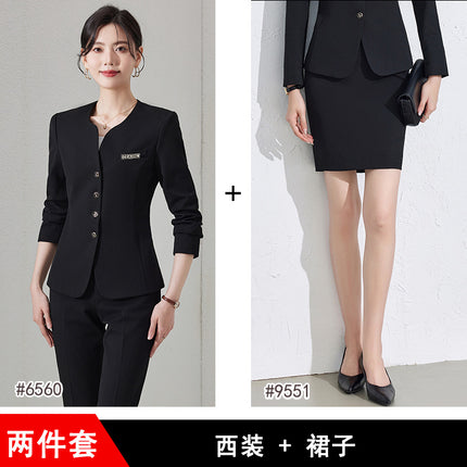High-end professional suit suit female autumn high-end temperament jewelry hotel manager front desk reception beauty salon overalls