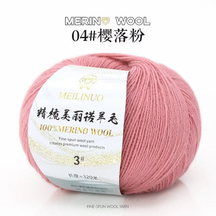 Cross-Border Wholesale Merino Combed Full Wool 50g Fine Pure Wool Hand-Knitted Crochet Sweater Scarf Thread