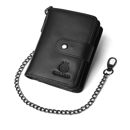 Lionden First-Layer Cowhide Rfid Anti-Theft Brush Genuine Leather Wallet with Multiple Card Slots and Detachable Men's Short Vertical Wallet