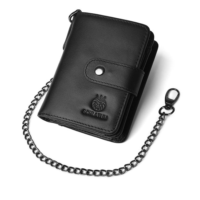 Lionden First-Layer Cowhide Rfid Anti-Theft Brush Genuine Leather Wallet with Multiple Card Slots and Detachable Men's Short Vertical Wallet