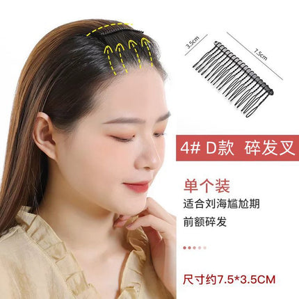 K-Style of Broken Hair Sorting Artifact Hairpin Simple and Non-Harming Hair Invisible Comb Hair Tool Black Bangs Hair Clip Hair Comb