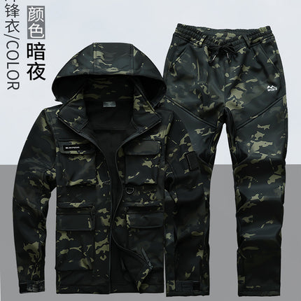 Autumn and Winter Three-in-One Charge Clothes Removable Inner Cold-proof Warm Two-piece Windproof Water-splashing and Dirty-resistant Work Clothes