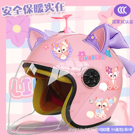 Winter Children's Electric Car Helmet Warm Half Helmet Motorcycle Aileen Nabel Autumn and Winter Cold-proof Helmet
