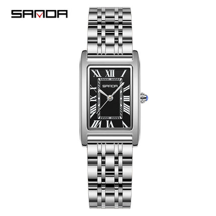 Sanda Live Hot Couple Watch Vintage Square Quartz Watch Waterproof Roman Scale Men's and Women's Watches