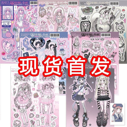 [in stock] September New domi Character Sticker South Korea Ping for ins Spice Girls Sticker DIY Mobile Phone Shell Mobile Phone Account