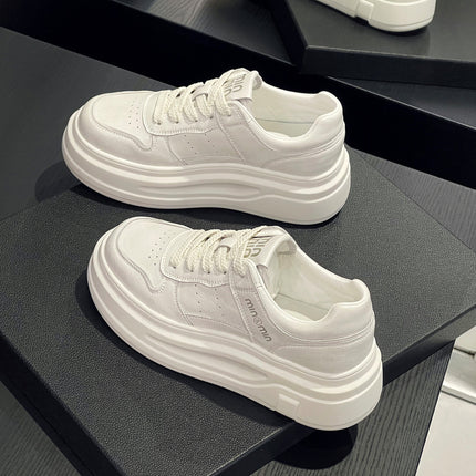 Thick-Soled White Sneakers for Women, 2026 Spring New Style, Height-Increasing Versatile Sneakers for Petite Women, Student Sports Casual Shoes