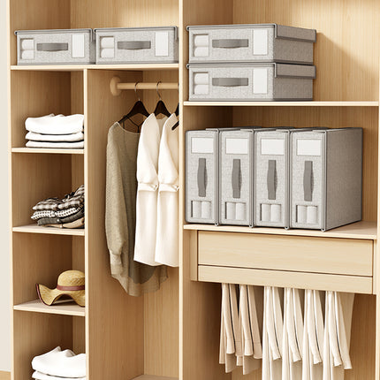 Cross-border Non-woven Bed Sheet Storage Box with Lid Window Foldable Household Wardrobe Clothes Arrangement Storage Box