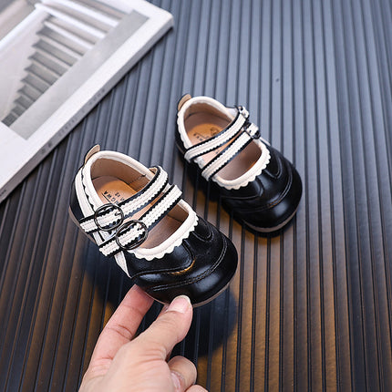 2025 Autumn New Style Girls' Single Shoes for 0-1-2 Years Old Baby Princess Shoes with Soft Soles, Simple Little Leather Shoes for Baby Girls