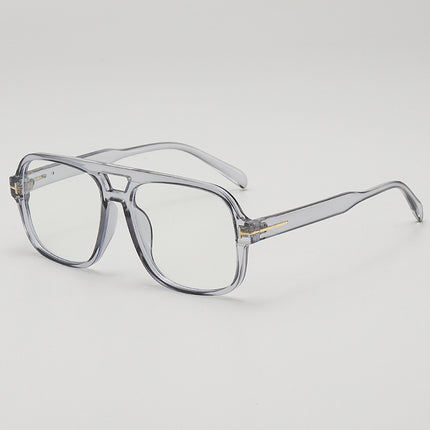2025 retro double beam large frame small UV-proof sunglasses Korean style outdoor travel decorative flat glasses