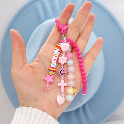 Factory direct supply handmade beaded mobile phone lanyard bluetooth speaker lanyard flashlight fan selfie stick U disk sling
