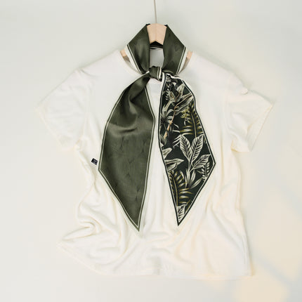 2025 European and American-style Beveled Silk Scarf Cross-border Silk Cashew Dot Long High-end Ribbon Scarf Women's Belt