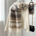 Gradient striped mohair-black cami