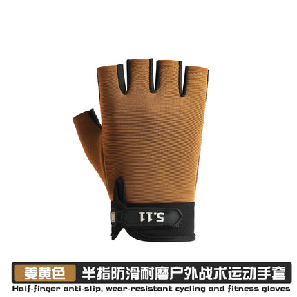 Customized Half-Finger Sports Gloves for Men, Outdoor Cycling Training Protective Wear-Resistant Fitness Touch Screen Tactical Gloves Wholesale