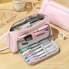 Oxford cloth triangle pencil case [pink]