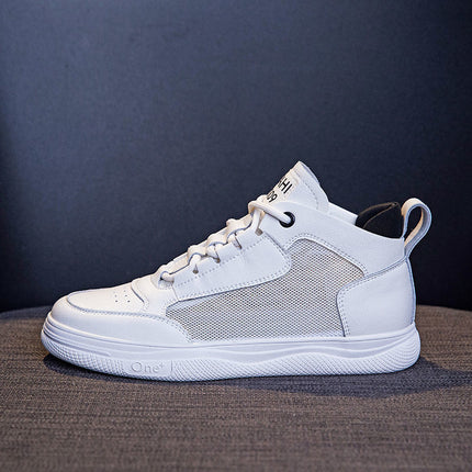 Genuine Leather White Sneakers for Women 2025 Spring and Autumn New Style Versatile Casual Shoes High-Top Soft Sole Comfortable Sneakers