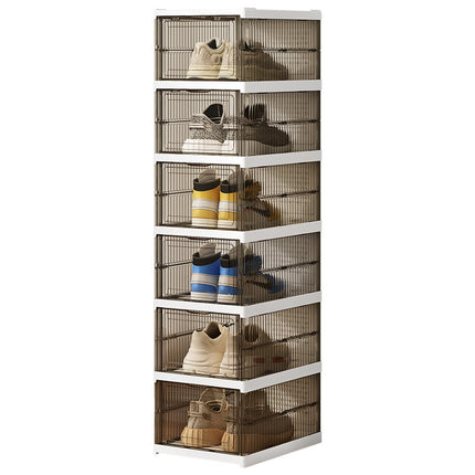 Transparent Folding Shoe Box Push-Free Thickened Shoe Box Integrated Shoe Cabinet Plastic Dustproof Shoe Box Storage Box