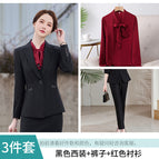 Black suit + pants + red shirt / S