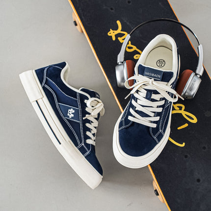Men's Trendy Canvas Shoes New Low-Top Korean Style Height-Increasing Versatile Hong Kong Style Sports Niche Design Sneakers