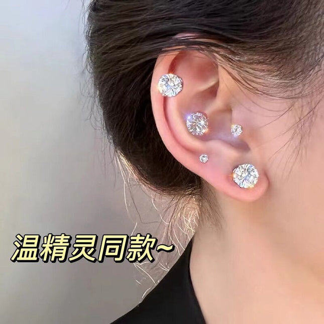 Factory wholesale ear nail without ear hole magnetic ear nail female ear bone clip male earring nail magnet stone ear bone nail