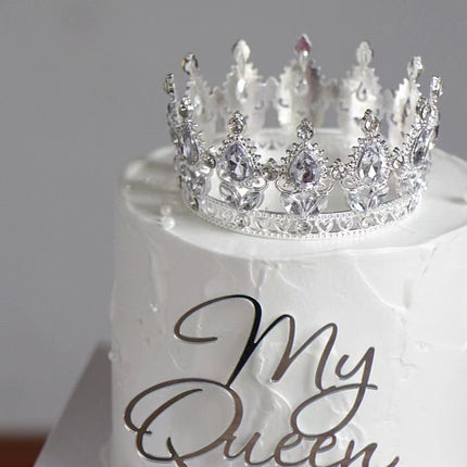 Cross-border Hot Water Drop Crown Mother's Day Diamond Crown Cake Decoration Ornaments Mother's Wife Goddess Crown
