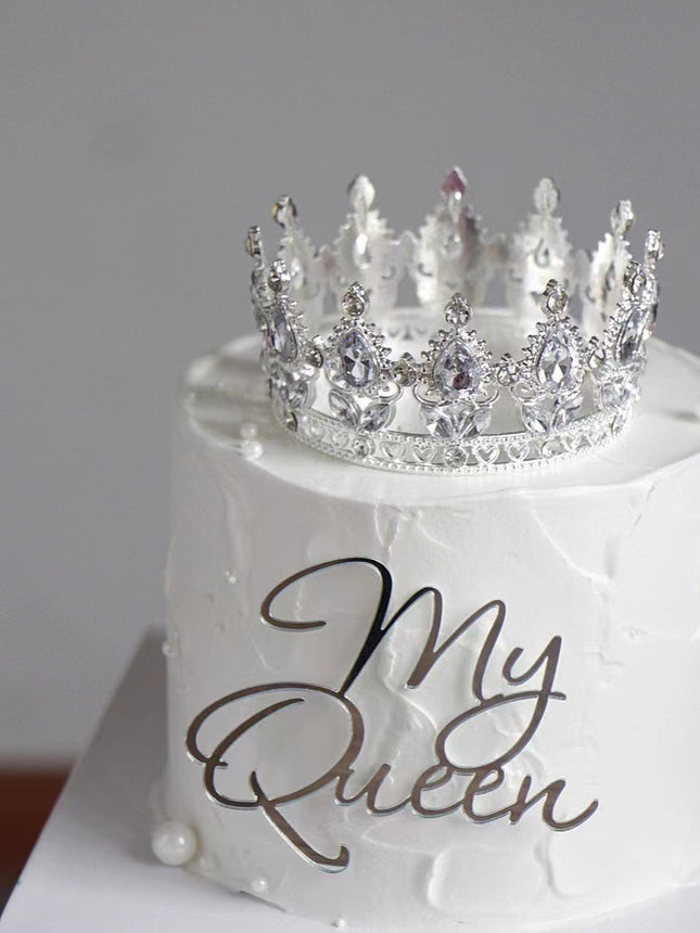 Cross-border Hot Water Drop Crown Mother's Day Diamond Crown Cake Decoration Ornaments Mother's Wife Goddess Crown