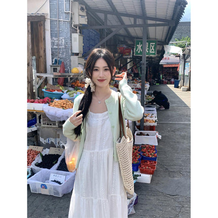 French Sweet Lace Suspender Long Skirt for Women Summer 2025 New Style Sleeveless Dress Spring and Autumn