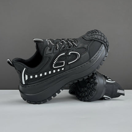2025 Summer New Men's Shoes Increased Thick Bottom Breathable Mesh Sports Casual Shoes Mecha Style Niche Torre Shoes