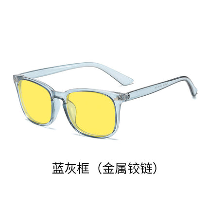 Cross-border retro night vision anti-blue light yellow men's and women's mobile phone flat lens computer competitive game eye protection glasses