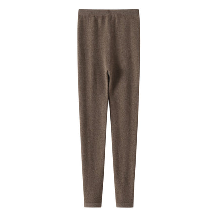 Autumn and winter worsted 10% mulberry silk 90% cashmere leggings women's warm inside and outside wearing leggings women's drawdown long Johns