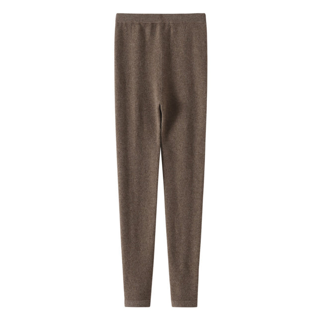 Autumn and winter worsted 10% mulberry silk 90% cashmere leggings women's warm inside and outside wearing leggings women's drawdown long Johns