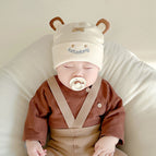 Round Ear Knit Beige Single Hat / 1-12 months 38-46cm