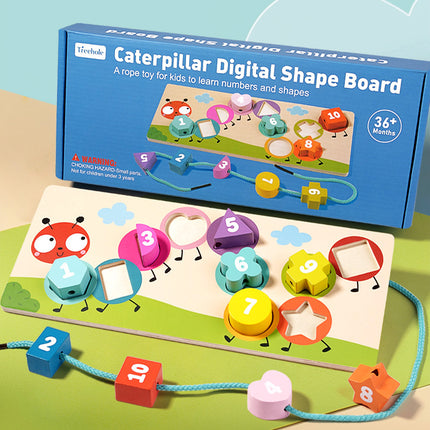 Children's Wooden Early Education Enlightenment Colorful Stringing Beads and Rope Toys for Logical Thinking Training, Fruit Cognition, Educational and Fun Toys