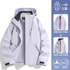 Same style for men and women - white vine purple [3-in-1/removable liner] / 3XL