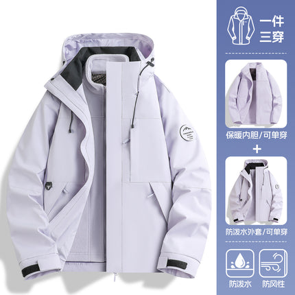 Luotuo Same Style Rose Red Jacket for Women 2025 New Outdoor Windproof Three-In-One Super Nice Little Jacket