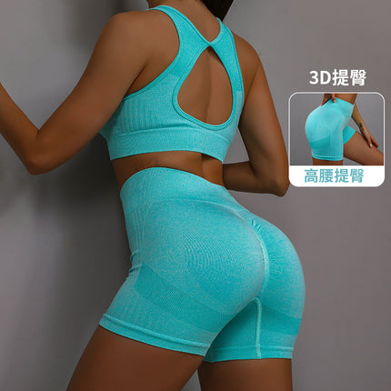European and American Yoga Clothing Set Yoga Sports Bra Women's Fitness Clothing Vest Running Sports Yoga Shorts Set