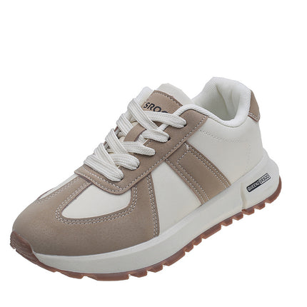 2025 Spring New Women's Shoes Waffle Forrest Gump Sneakers Color Matching Round Toe Thick Sole Casual Dad Shoes Moral Training Shoes Trbottomy