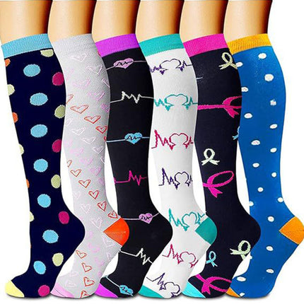 32 6 pairs of Amazon cross-border compression socks suit stockings sports running fitness compression socks calf socks