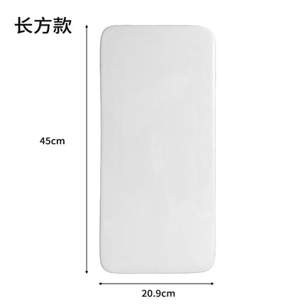 Ceramic Cake Plate Pure White Square Plate Dessert Display Dish Baking Tableware Buffet Round Swing Plate Long Square Plate