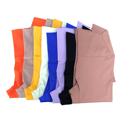 Solid Color 3.0 Double-Sided Brushed Women's High-Waisted Yoga Nine-Point Pants Peach Hip-Lifting Tummy-Tightening Elastic Running Fitness Pants