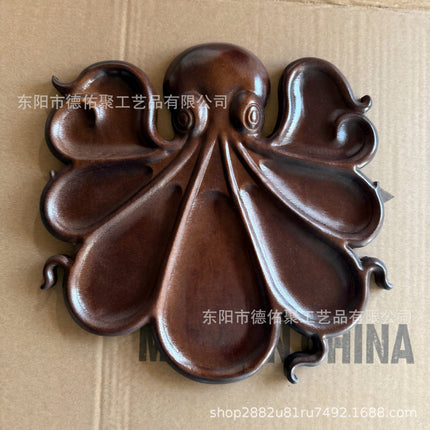 Tray wooden octopus shape creative snacks melon seeds fruit plate platter cross-border new Octopus Charcute