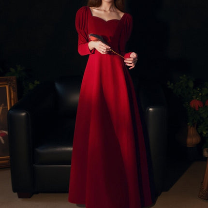 plus size Toast Dress Bridal Evening Dress 2025 New Autumn and Winter Wedding Dress Engagement Door Long dress