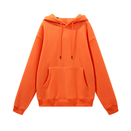 Men's Autumn and Winter 345g Pure Color Hoodie Thickeneded and Velvet Oversize Brushed Men's Hooded Sweatshirt Thickeneded and Warm