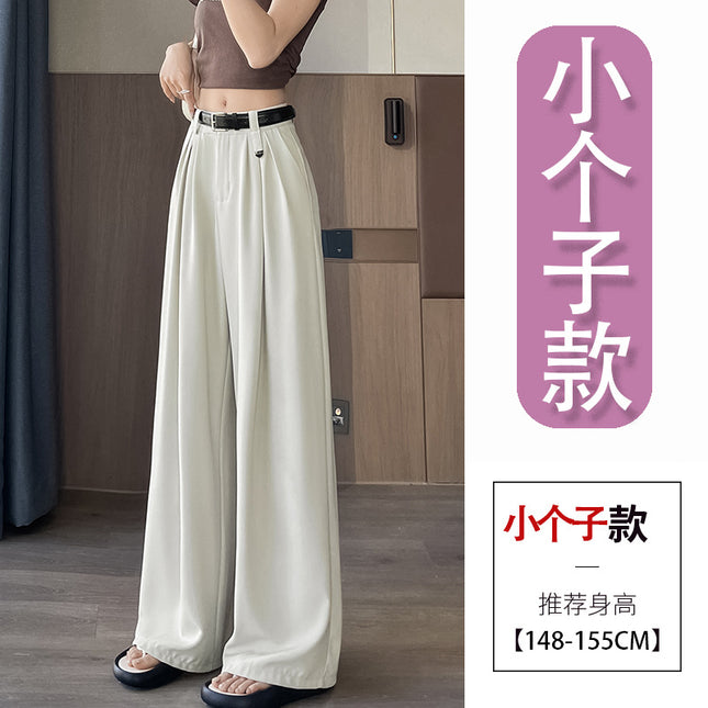 Pleated Wide-leg Pants Loose-fit Pants Casual Long Pants Multi-color Multi-size Small Tall Spring and Autumn Women